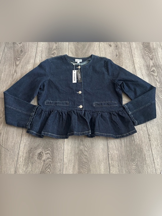 Mayoral Jackets & Blazers - Steve Madden  Navy Denim Ruffle-Hem Jacket